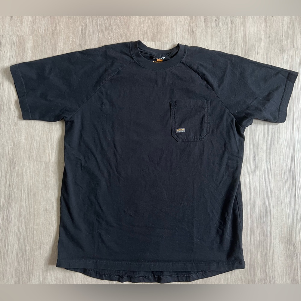 Ariat Rebar T-Shirt Mens Black Short Sleeve 1 Chest Pocket Workwear NWOT Large